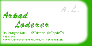 arpad loderer business card